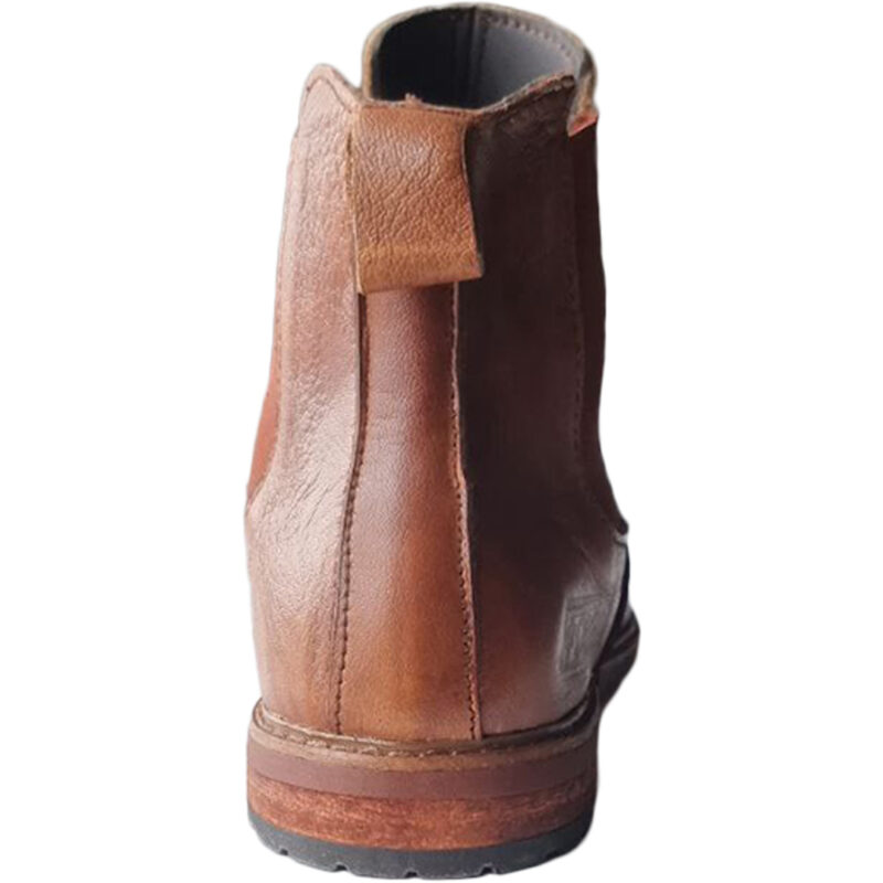 Brown Leather Burnt Tip with Elastic Chelsea Boots - Image 5