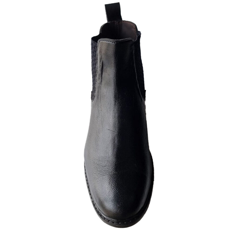 Black Leather Chelsea Boots (Elastic) - Image 4