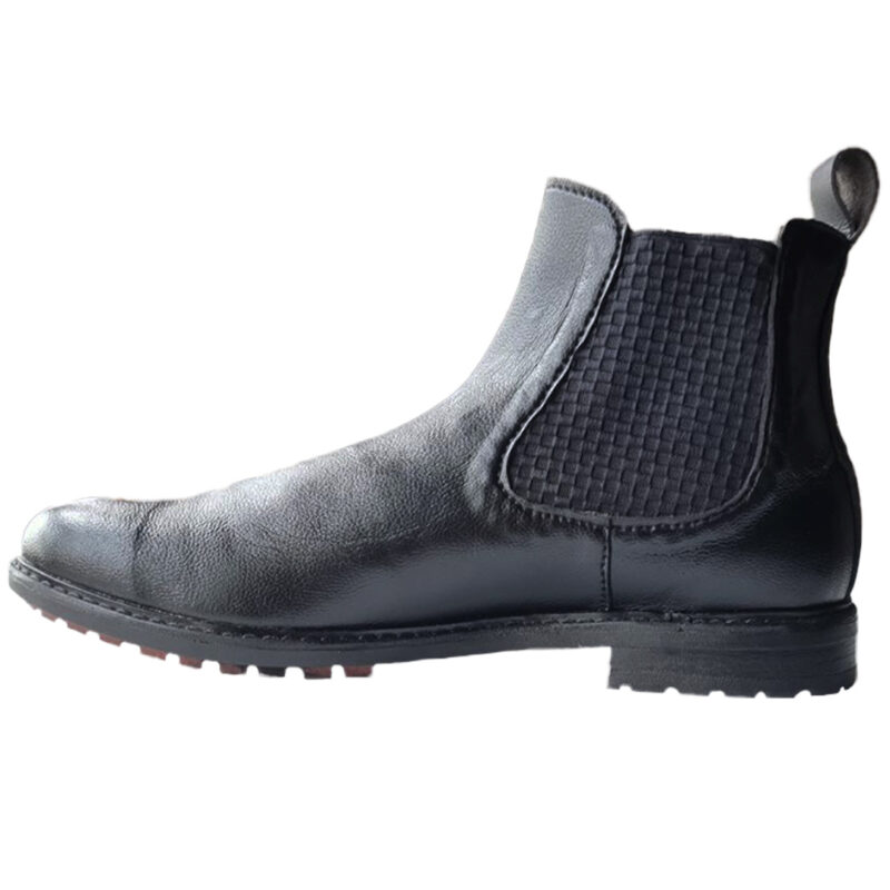 Black Leather Chelsea Boots (Elastic) - Image 3