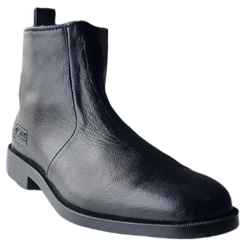 Black Leather Chelsea Boots (Zipper)