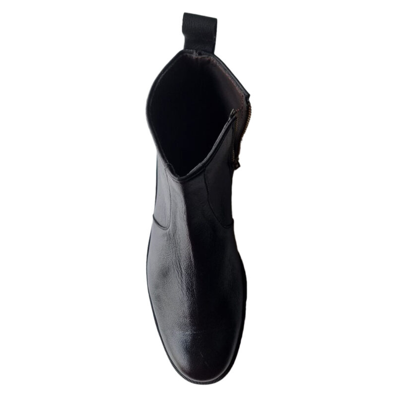 Black Leather Chelsea Boots (Zipper) - Image 4