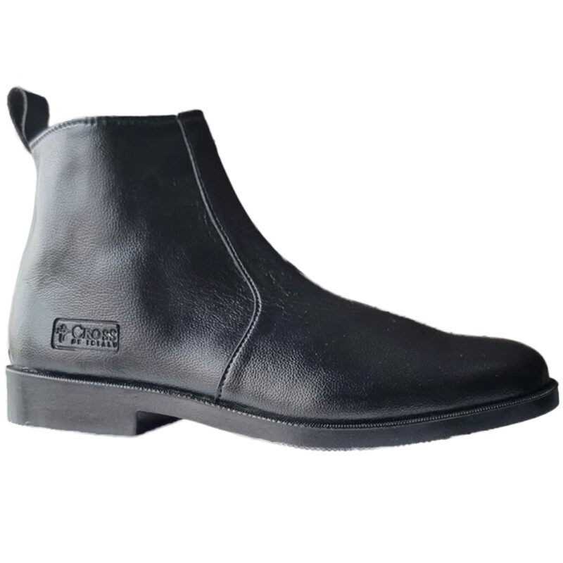 Black Leather Chelsea Boots (Zipper) - Image 2