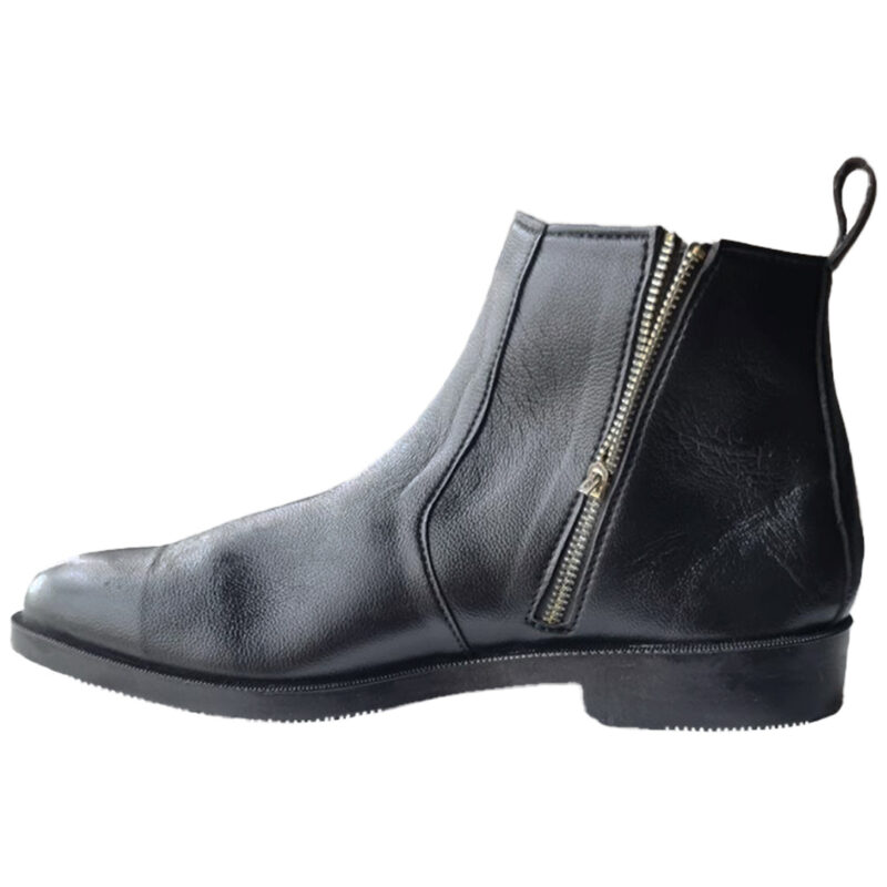 Black Leather Chelsea Boots (Zipper) - Image 3