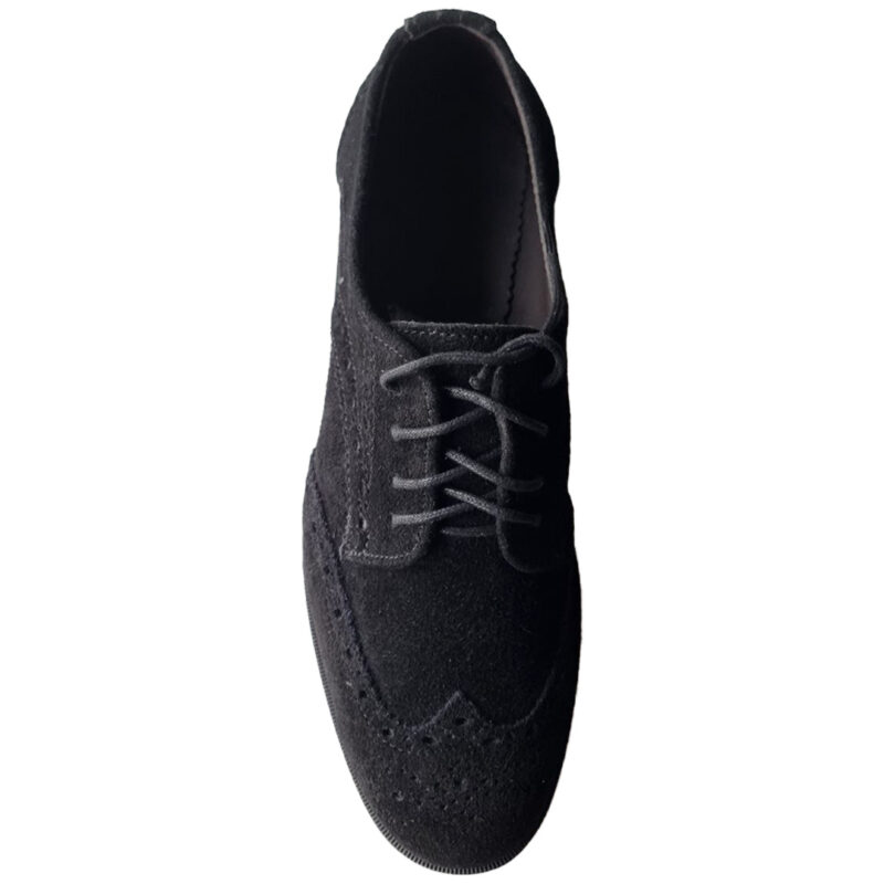 Black Suede Leather Oxford Shoe - Image 5