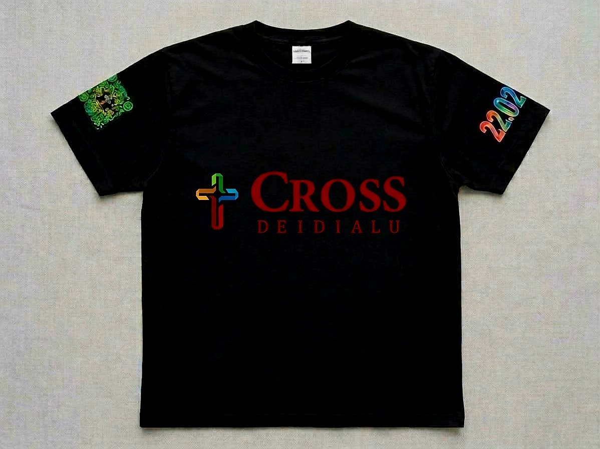 cross de idialu main logo black tee