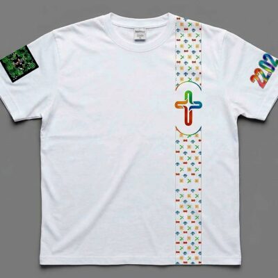 Cross de Idialu Pattern Strip White Tees